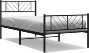 vidaXL Cadru pat metalic cu tăblii de cap/picioare, negru, 90x190 cm