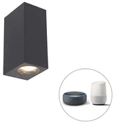 Lampă de perete inteligentă gri din plastic incluzând 2 GU10 Wi-Fi - Baleno