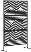 Outsunny Separator Divizor de Exterior și Spalier pentru Plante 122x45x198cm Negru | Aosom Romania