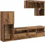 vidaXL Unități pentru Pereți de TV 6 pcs Lemn vechi Lemn compozit