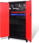 vidaXL Dulap scule cu ladă pentru scule, 90x40x180 cm roșu/negru, oțel