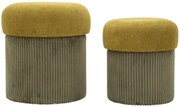 Mauro Ferretti Puff cu Depozitare Verde Set 2 Buc cm Ø 42x44-35x36 | Aosom Romania
