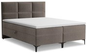 Pat boxspring maro cu spațiu de depozitare 140x200 cm Pakalana – Makamii