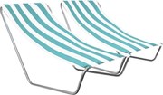 Set de 2 sezlonguri pliante pentru plaja SAND, dungi turcoaz