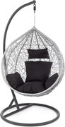 Balansoar gradina EGGY, gri/negru, rattan sintetic/stofa, 106x106x195