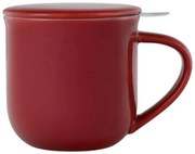 Cana pentru ceai cu infuzor si capac Viva Scandinavia MINIMA EVA V81440, 380 ml, Portelan, Rosu