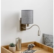 Lampă LED flexibilă de perete Brilagi NUBILA 1xE27/25W/230V + LED/3W crom mat/gri