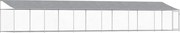 vidaXL Cușcă câini cu acoperiș și ușă, gri, 12x2x2 m, oțel galvanizat