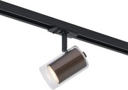 Spot modern bronz închis cu sticlă transparentă pentru sistem de șină monofazat - Iconic Lloyd