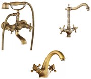 Set baterii,cada ,lavoar si lebada, TRENDY S,bronz antichizat