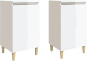 vidaXL Noptiere, 2 buc., alb extralucios, 40x35x70 cm, lemn prelucrat