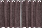 vidaXL Cortine din catifea cu perdele 2 pcs Maro 140 x 140 cm Catifea