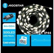 Aigostar - Ghirlandă LED de exterior pentru Crăciun 500xLED/8 funcții 53m IP44 alb rece