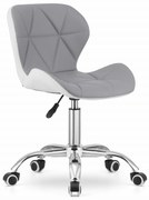 REDUCERE Scaun de birou alb-gri AVOLA din piele ecologica Calitatea a II-a