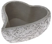 Capac pentru ghiveci din beton Lace heart grey, 18 x 21 cm