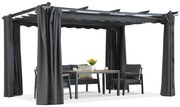 Barbados 3x3 m patio pergola cu perdele Garden Point antracit