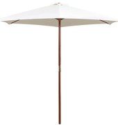 vidaXL Umbrelă de soare cu stâlp de lemn, alb crem, 270x270 cm