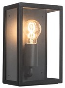 Lampă de perete exterioară industrială neagră cu sticlă 25,5 cm IP44 - Rotterdam