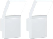 vidaXL Lămpi exterioare de perete cu LED 2 buc. alb, aluminiu turnat