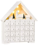 Calendar de Advent, Calendar din Lemn cu 24 sertare, decoratiune de craciun cu lumini HOMCOM | Aosom Romania