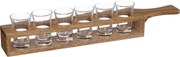 Tava pentru servirea drink-urilor, din lemn, 6 pahare
