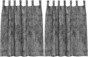 vidaXL Cortine din catifea cu perdele 2 pcs Gri 140 x 140 cm Catifea
