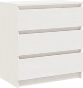 vidaXL Noptieră, alb, 60x36x64 cm, lemn masiv de pin