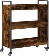 vidaXL Cărucior de bucătărie stejar fumuriu 70x30x82 cm lemn prelucrat
