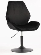 HR350N Scaun Neagră din Catifea Bază Neagră