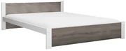 Pat dublu Culoare alb/stejar trufa, IKAROS 180 x 200 cm Saltele: Cu saltele Coco Maxi 20 cm, Somiera pat: Cu lamele curbate