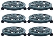 vidaXL Suporturi de plante cu role, 6 buc., verde, 38 cm, plastic