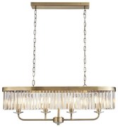 Endon 110539 - Candelabru cu lanț CHESTERFIELD, 4xE14/6W/230V, alamă