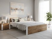 Pat dublu IKAROS DOUBLE 160 x 200 cm, stejar artisan/alb Saltele: Fara saltea, Somiera pat: Cu lamele drepte