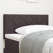 vidaXL Tăblie cap cu lumini cu bandă LED Ajustabil Maro 90 cm țesătură