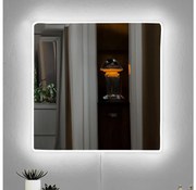 Oglindă LED de perete cu retroiluminare SQUARE 50x50 cm alb