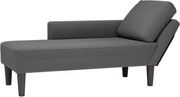 vidaXL Sezlong cu pernă din țesătură din velur gri închis