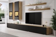 Dulap perete de living Baros 10 - stejar artizanal / negru mat