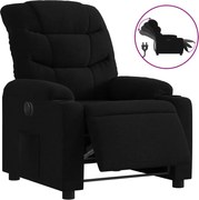 vidaXL Fotoliu rabatabil electric, negru, material textil