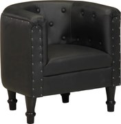 vidaXL Fotoliu, negru, piele naturală