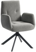 HOMCOM Fotoliu tapitat, fotoliu accente, design modern, rotativ, până la 120 kg, Gri închis | Aosom Romania