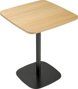 HOMCOM Masă mică, 60 cm, pătrată, blat MDF, bază din oțel, pentru living, sufragerie, bucătărie, lemn natural+negru | Aosom Romania