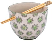 Bol mic verde-gri din gresie 450 ml Geometric – Sass &amp; Belle