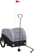 vidaXL Remorcă pentru biciclete, negru și gri, 45 kg, fier