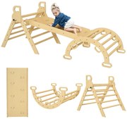 AIYAPLAY 5 în 1 Triunghi arcul de cățărare copii cu triunghi de escaladă, rampă de escaladă reversibilă, bascula | Aosom Romania