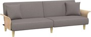 vidaXL Canapea extensibilă cu cotiere, gri taupe, textil