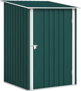 Outsunny Căsuță de Grădină 0,92m² din Oțel Galvanizat, Depozit pentru Unelte cu Ușă Blocabilă, Acoperiș Înclinat, 100x104x160 cm, Verde | Aosom Romania