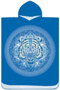 Poncho prosop de plaja TIGER albastru 80x145 cm