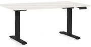Masă înălțime reglabilă OfficeTech D, 120 x 80 cm, picioare negre, frasin alb