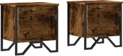 vidaXL Noptiere, 2 buc., stejar fumuriu, 40x30x40 cm, lemn prelucrat