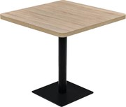 vidaXL Masă bistro, MDF și oțel, pătrată, 80x80x75 cm, culoare stejar